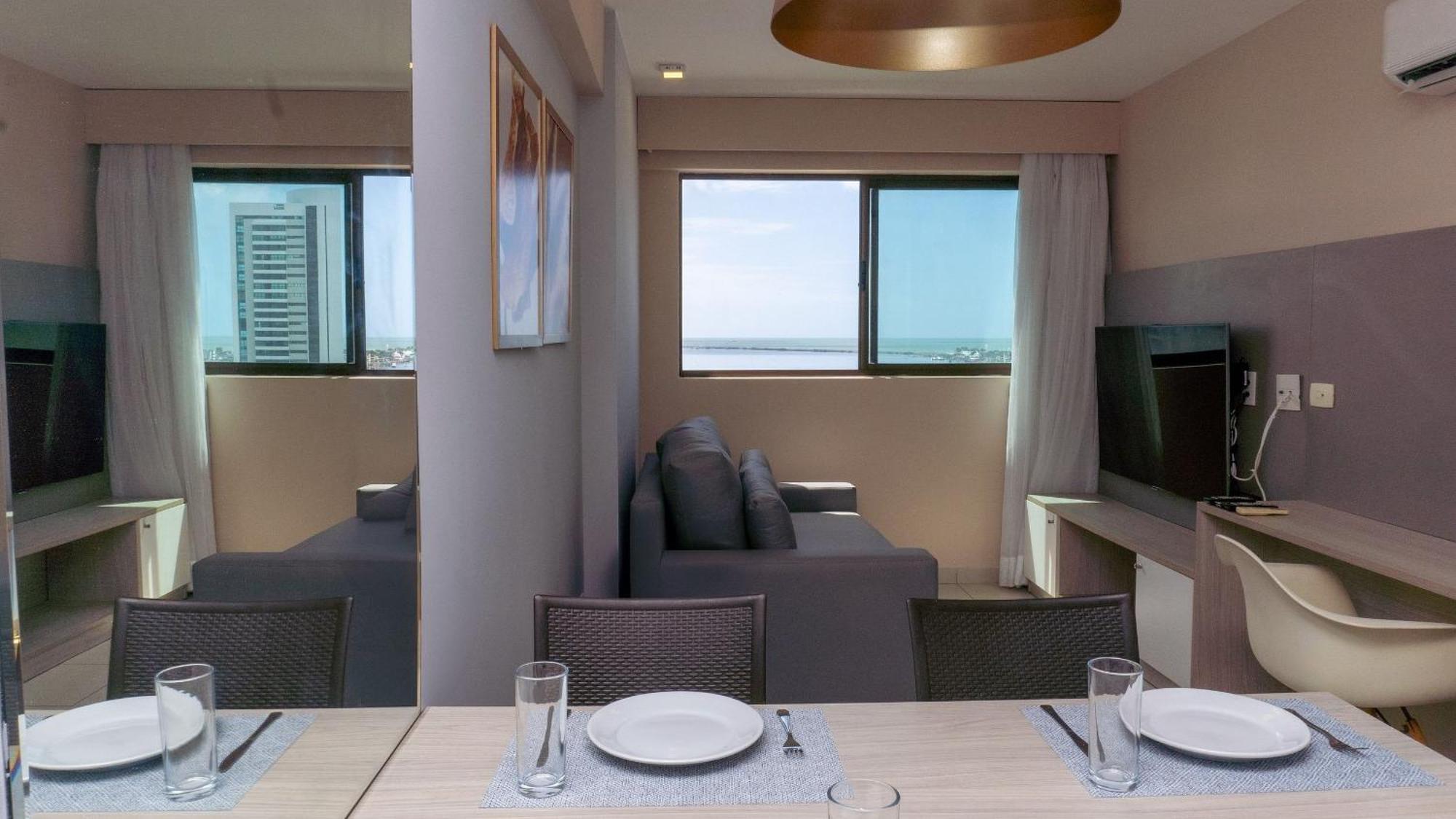 Flat Ao Lado Do Rio Mar No Edf Beach Class Excelsior Por Yolo Recife Exterior foto